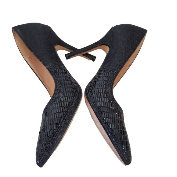 De Blossom | Elsa Sparkly Multi-Texture Beaded Pointed Toe Stiletto Pump Heels - Picture 3 of 10